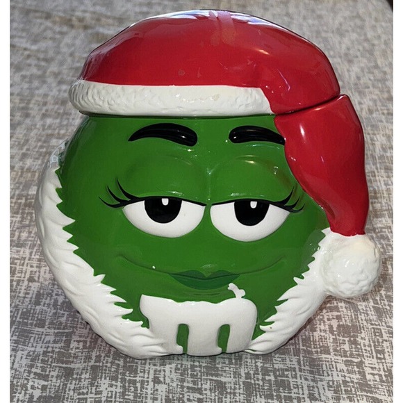 Green M&M Holiday Candy Jar 2004 - Picture 1 of 7